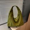 Women Polka Dot Hobo Bag Casual Shoulder Handbag with Multi Zipper Pockets Corduroy Bag