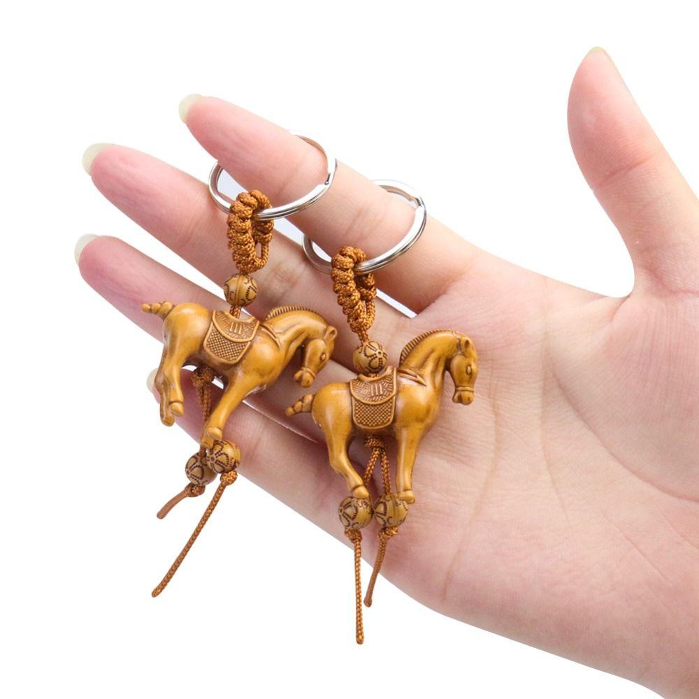 Key Ring Cartoon Elephant Weaving Key Chains Lucky Horse Keychain Key Holder Lucky Horse Keyring
