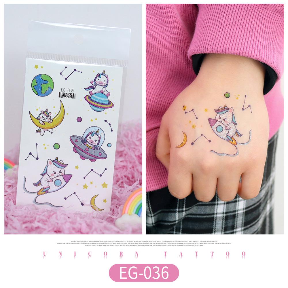 Unicorn Glitter Tattoo Stickers: Cute Temporary Cartoons for Kids