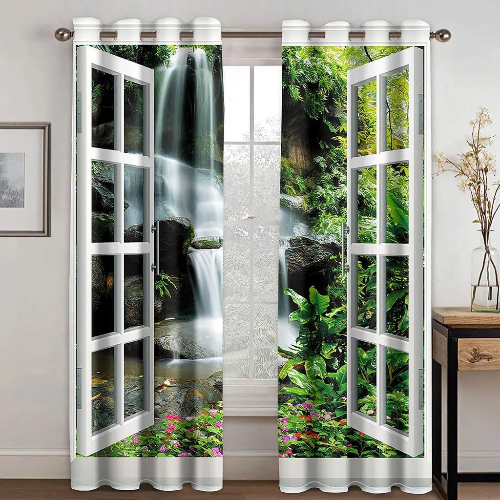 Природный морской пейзаж 3D Пейзаж Современные солнцезащитные шторы для окон гостиной спальни кухни занавески для домашнего декора