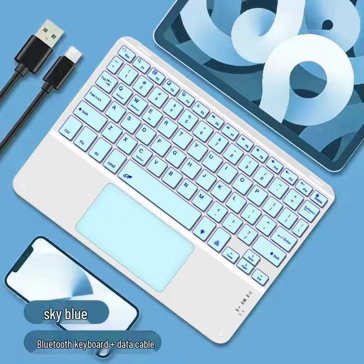 Универсальная беспроводная Bluetooth-клавиатура с сенсорной панелью для iPad, планшетов и телефонов