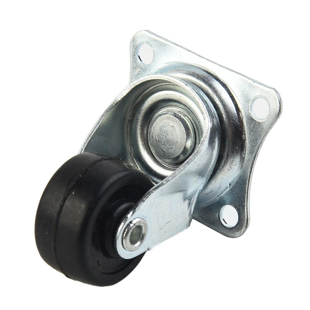 4 шт. поворотных ролика, 1-дюймовые серебристые резиновые мебельные колеса с верхними пластинами, винты