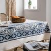 Imanqi Yun Blue & White Porcelain Cotton Linen Tablecloth for Kitchen or Restaurant