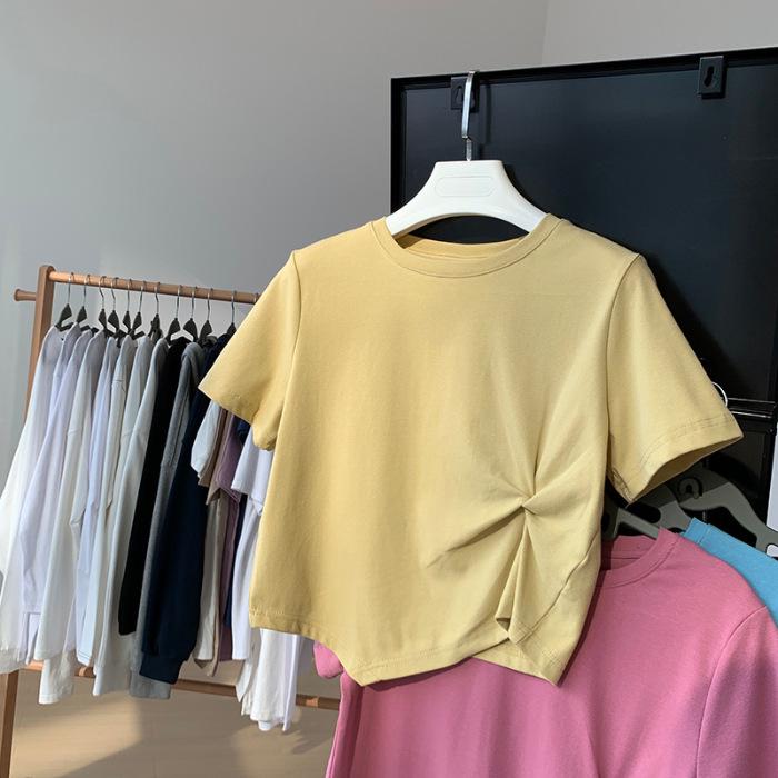 Женская футболка с высокой талией и коротким рукавом Dopamine Wear — летний нишевый дизайн 2025 года