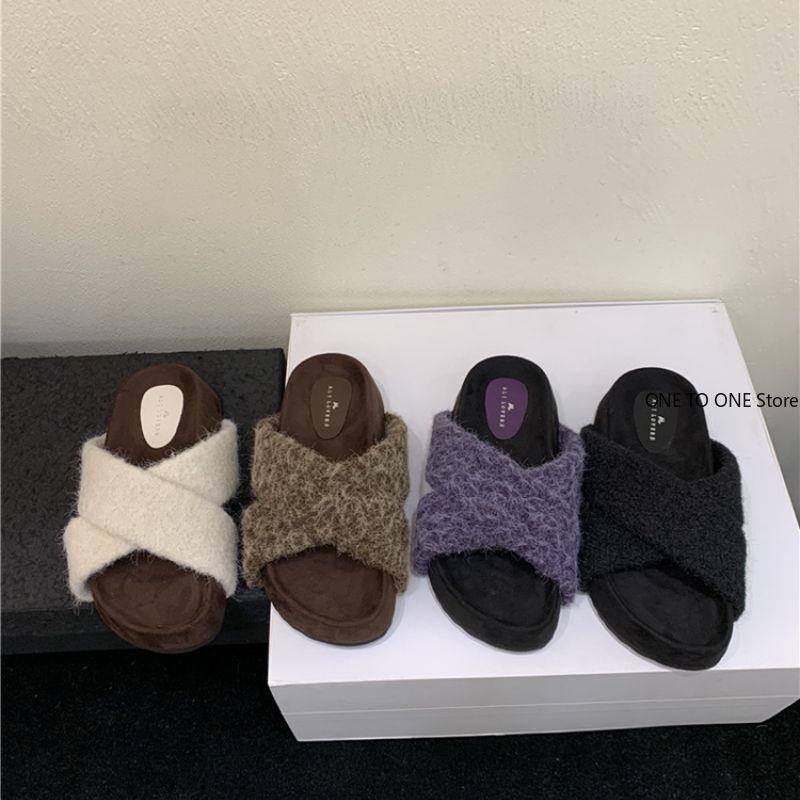 Новые домашние синие пушистые тапочки женские зимние женские кроссовки пушистые меховые домашние тапочки плоские тапочки для дома женские шлепанцы женская обувь