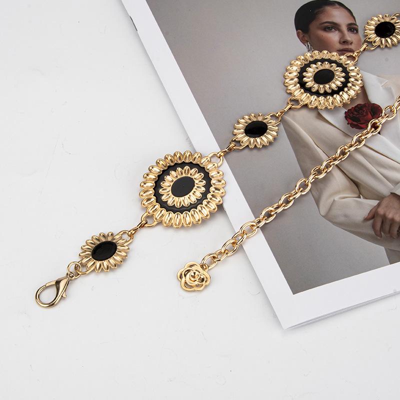 European and American National Style Metal Waist Chain Women's Personalized Versatile Dress Retro Waist Decoration Light Luxury Belt for Girls