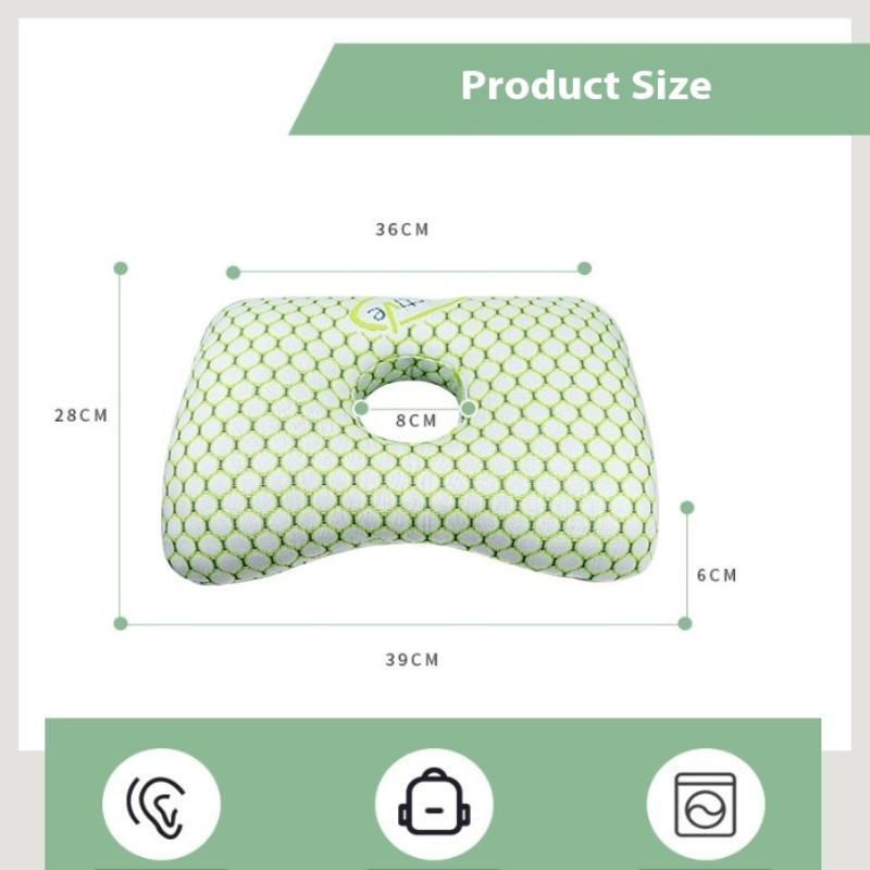 Подушка для пирсинга уха с хлопковым наполнителем, дышащая эргономичная подушка с отверстием для уха, портативная удобная подушка для сережек