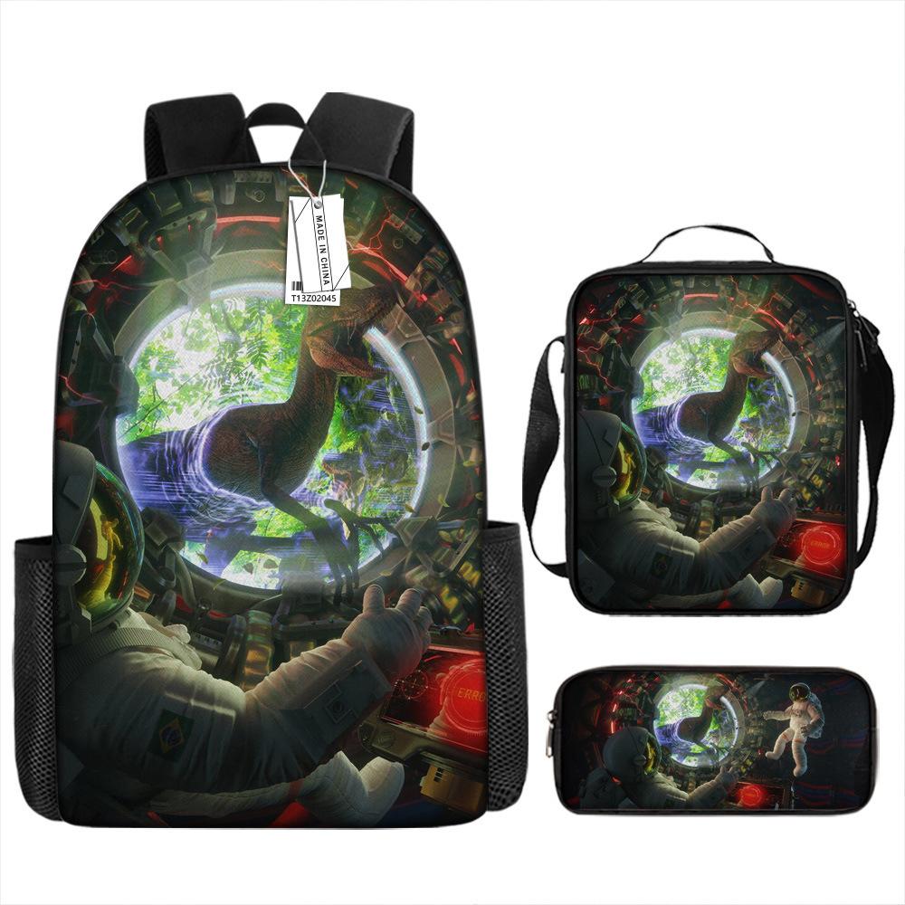 Jurassic Park European and American Retro Schoolbag First Grade~ Fourth Grade Bag Backpack