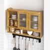 90CM Retro 2 Door Sliding Cabinet Three Layers of Storage Space,Suitable for Bathrooms,Kitchens,Dining Rooms,Natural