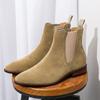 Fashion New Fashion Mens Chelsea Boots High Top Leather Casual Shoes Vintage Style Male Slip On Footwear Business Dress Man Ankle Boots