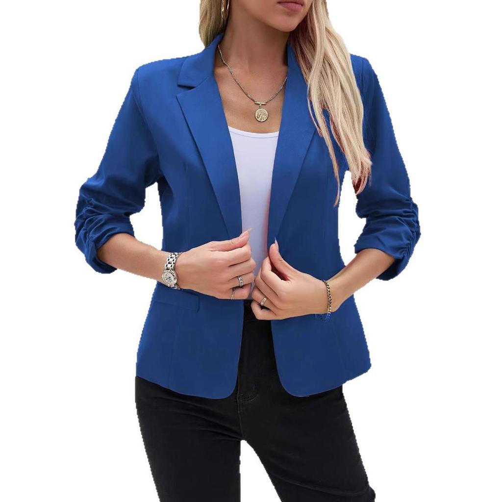 Женский приталенный блейзер с семью рукавами из легкой ткани для стиля business casual