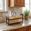 Large Capacity Tableware Storage Box Space Saving Flatware Organizer  Farmhouse