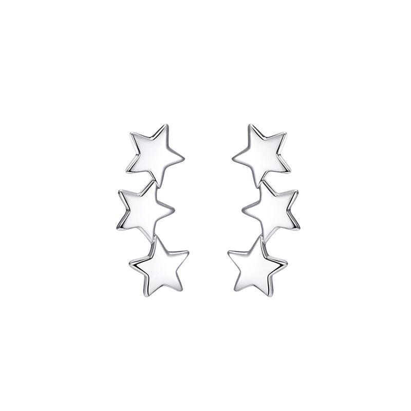 Серьги-гвоздики в форме звезды. Женские простые серьги-гвоздики в форме пятиконечной звезды. Дизайн Sense Summer.