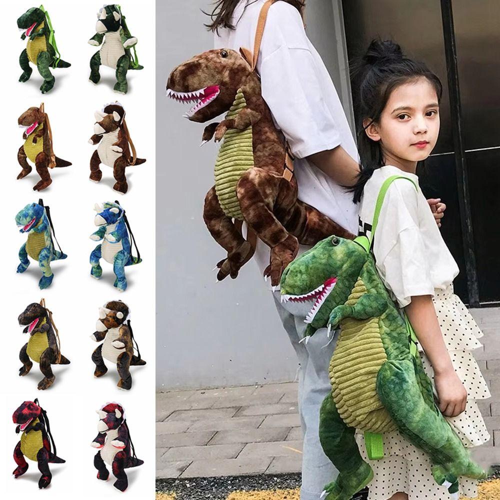 3D Plush Dinosaur Doll Creative Cute Dinosaur Backpack Animal Dinosaur Bag Children School