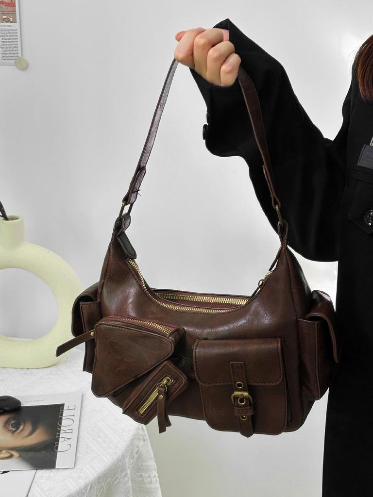 2024 Retro Korean Multi-Pocket Women's Tote - Trendy, Large Capacity Shoulder Bag