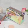 Модный набор из 2-х iridescent голографических косметичек для путешествий и ежедневного использования, косметичка, ПВХ косметичка-органайзер для путешествий