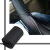 Car Truck Leather Steering Wheel Cover With Needles And Thread Black Diy