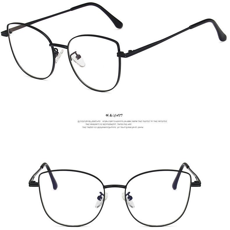 New Women Glasses Cat Eye Anti Blue Light Radiation Protection Eyeglasses Female Small Frame Eyewear Metal Girls Reading Glasses