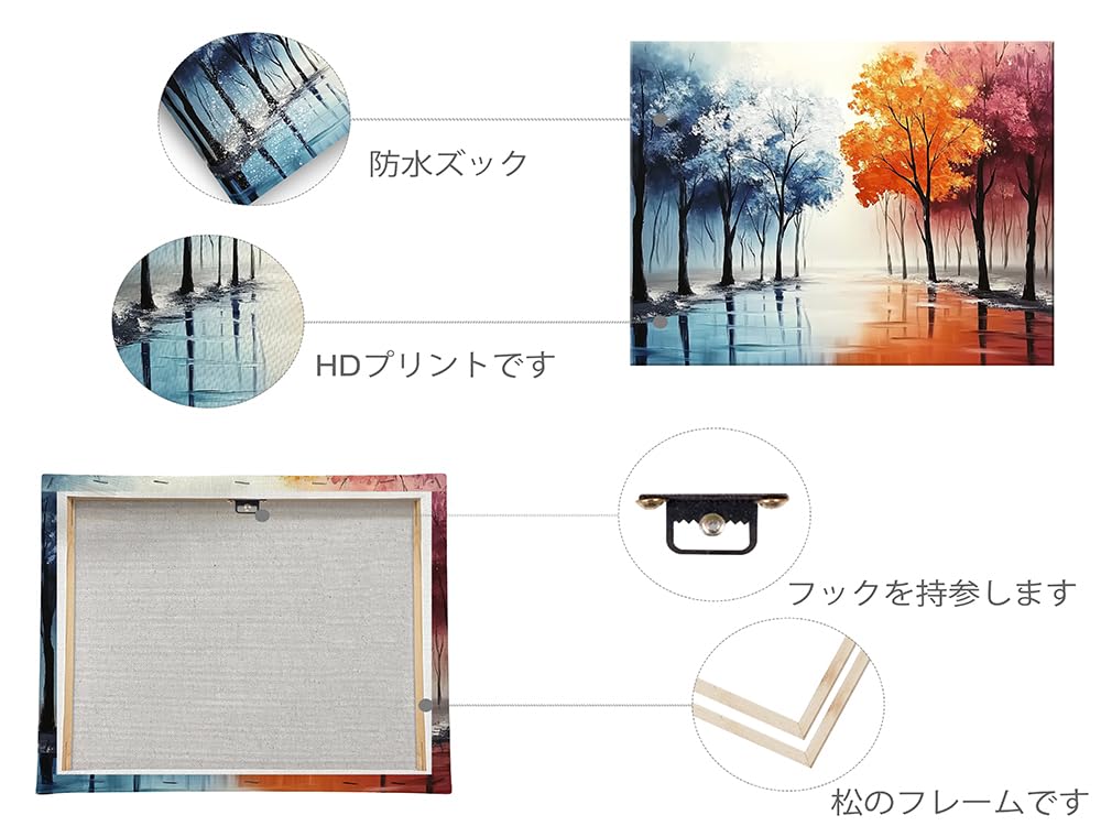 PIY PAINTING Настенное искусство, Пейзажное холщовое настенное искусство, Декоративная живопись, Холст с осенним пейзажем, Лесная настенная декоративная живопись, Настенное искусство в раме