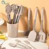 14-Piece Non-Stick Silicone Kitchen Tool Set with Stainless Steel Handles