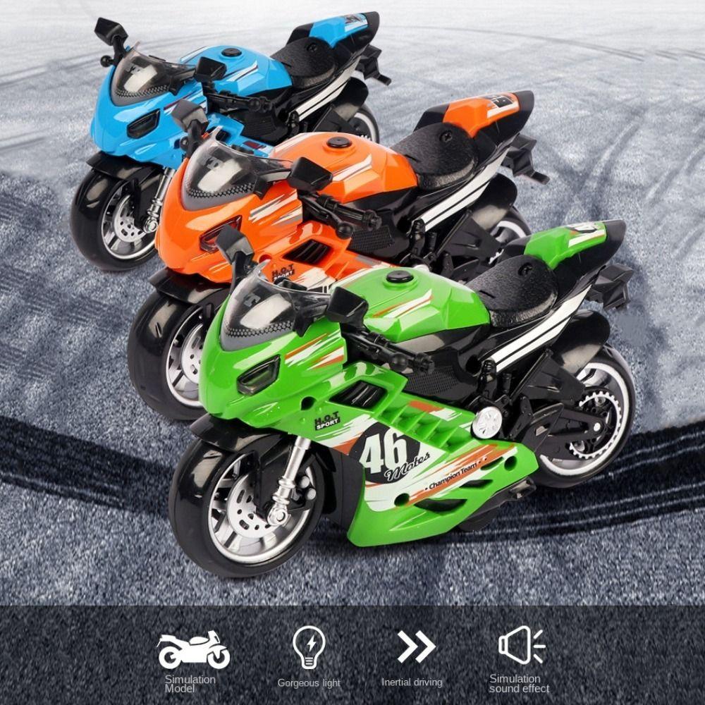 Lights Simulation Motorcycle Toy Racing Car Model Mini Motorcycles Music Toy Educational