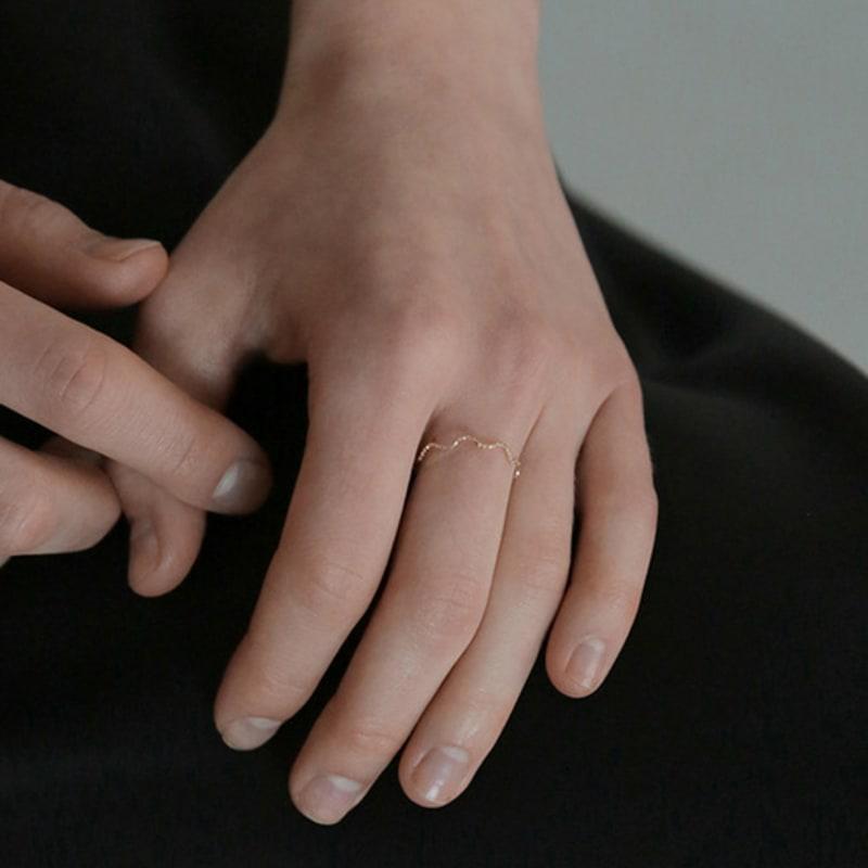 Modernlike 14k базовый повседневный золотой кольцо-нить набор для многослойной носки