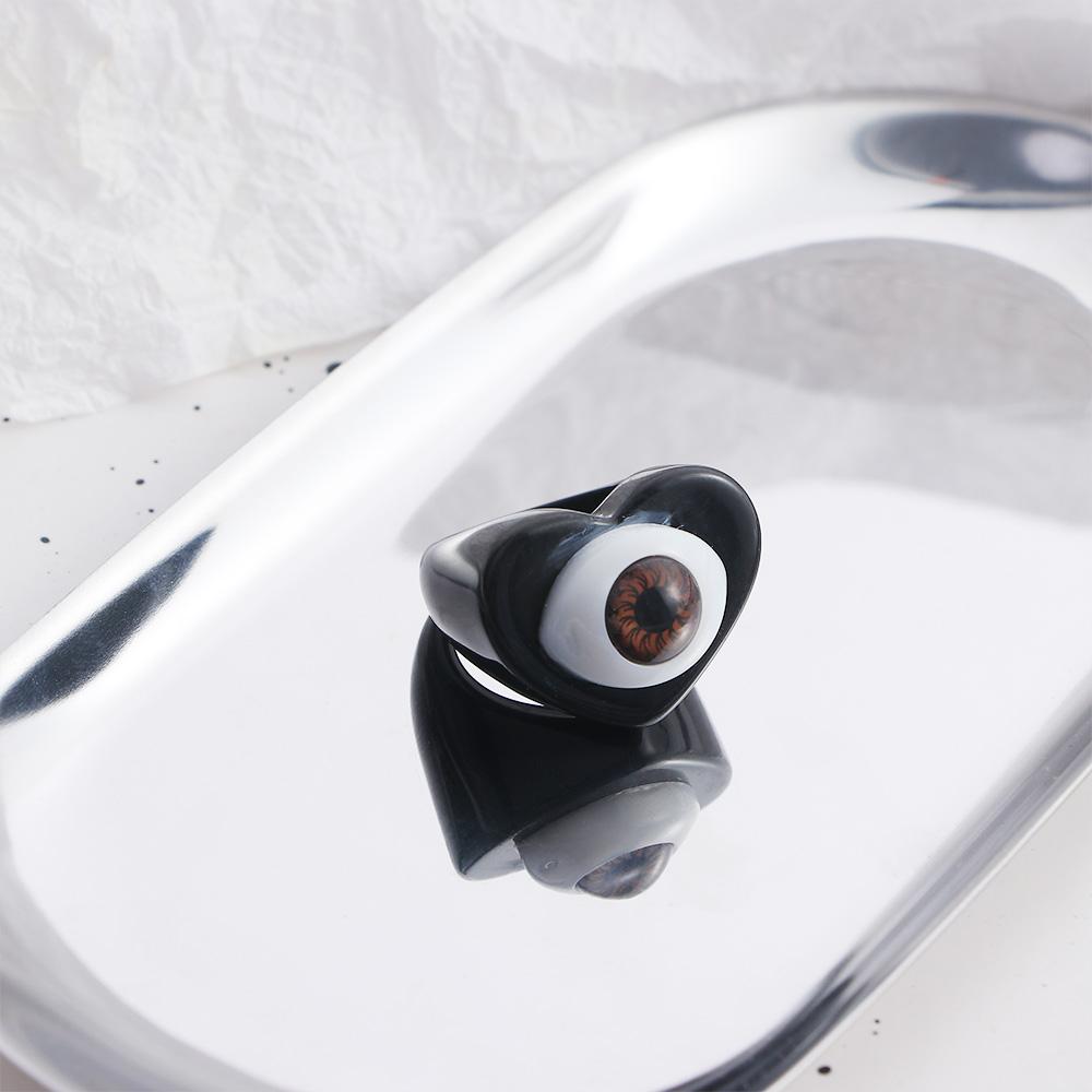 Креативный холодный стиль конфетный цвет панк готический стиль ювелирные изделия подарки кольцо демон глаз палец кольцо из смолы