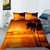 Постельное белье с рисунком 3D-пейзажа, односпальная двуспальная кровать, полноразмерная наволочка и пододеяльник, печать с изображением моря и растений, украшение дома из материала из микрофибры