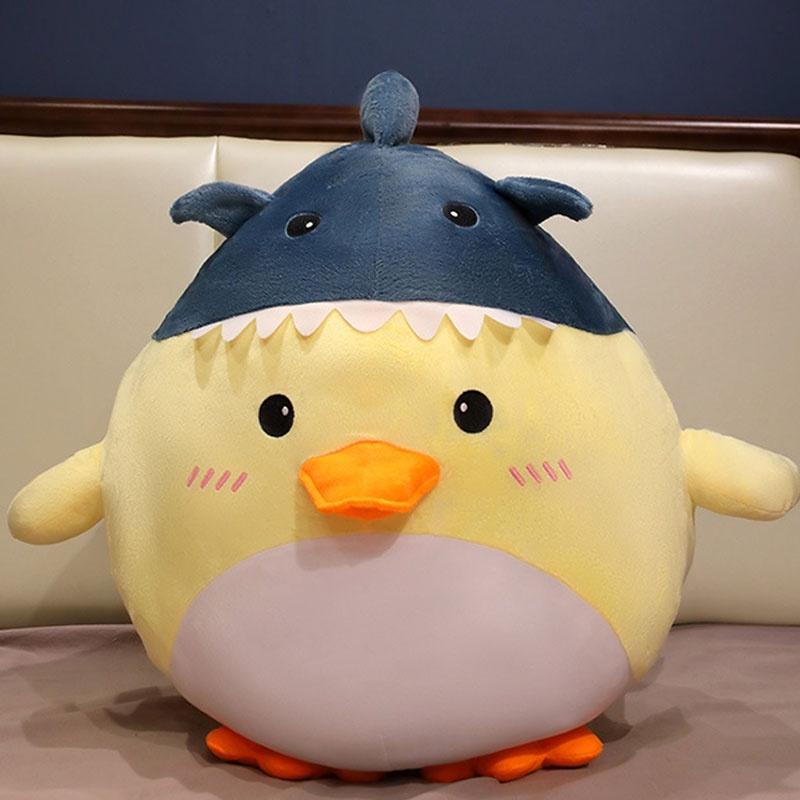 Мягкая и милая мультяшная плюшевая игрушка в виде акулы и утки для детей, офисного кресла и времени для сна, чучело животного
