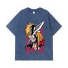 275 GSM Washed T-shirts 100% Cotton Bleach V4 Ichigo Print Unisex Heavy Cotton T Shirt
