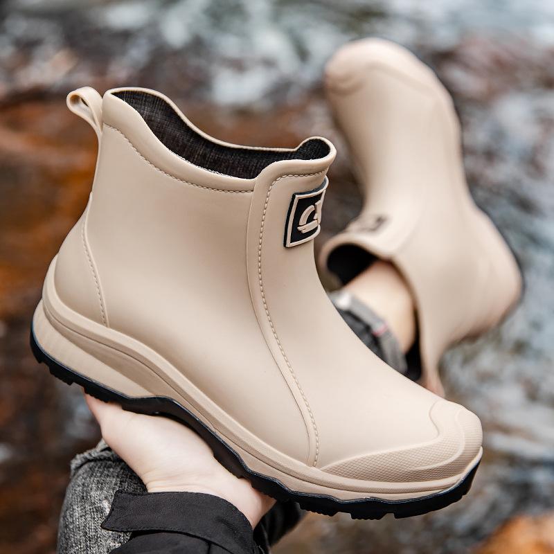 Утолщенные мужские короткие водонепроницаемые мужские и женские дождевые ботинки, нескользящие, износостойкие, для строительства, рыбалки, кухни, работы, резиновые ботинки