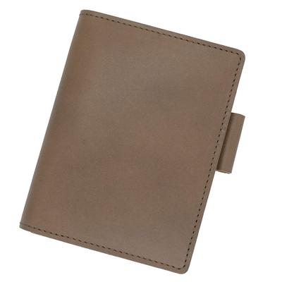 Обложка Rhodia 11 горизонтальная с ручкой из натуральной кожи с одним блокнотом RHODIA №. держатель, (Сделано в Японии) (Серо-бежевый пепельный)