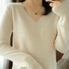 1 шт., модная кашемировая нижняя рубашка, свитер, вязаный пуловер с v-образным вырезом, свободный джемпер с длинными рукавами
