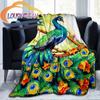 Color Peacock Blanket All Seasons Plush Fuzzy Lightweight Warm Microfiber  for Bed/Sofa/Camping{Customize Your Picture}