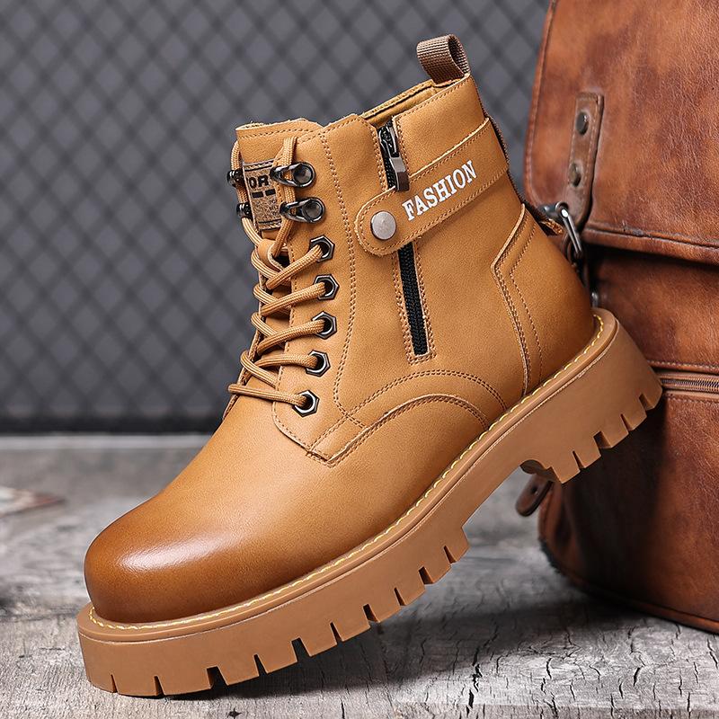 Ботинки Martin мужские осенне-зимние новые бархатные теплые высокие повседневные на толстой подошве универсальные хлопковые ботинки мужские