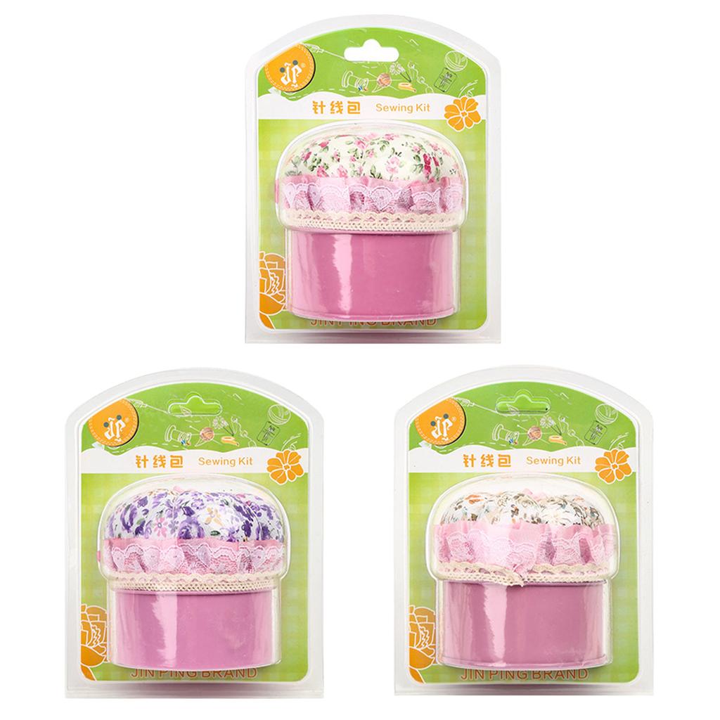 Металлическая швейная шкатулка с цветочным принтом, крышка-игольница, коробка для швейных принадлежностей для шитья, рукоделия, ручного шитья