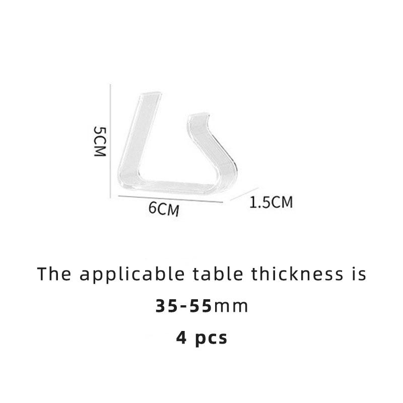 4pcs Tablecloth Clip Transparent Fixed Clip Household Table Cloth Holder Plastic Stopper Invisible Anti-slip Table Clips Cup Holders 5