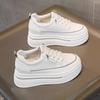 Leather Inner Height Increase Small Women's Shoes Spring and Autumn New Lightweight Thick-soled White Shoes Casual Sports Single Shoes