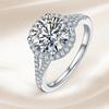 Classic Silver Moissanite Ring For Charm Lady With 1ct 6.5mm Real Moissanite Gemstones Entanglement  Wedding Gift