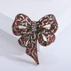 Retro Big Bowknot Shape Brooch Colorful Rhinestones Inlaid Pin Shawl Dress Suit Lapel Badge Jewelry Gift Coat Accessories