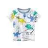 27kids Летняя футболка с рисунком динозавра: Короткий рукав в корейском стиле для детей