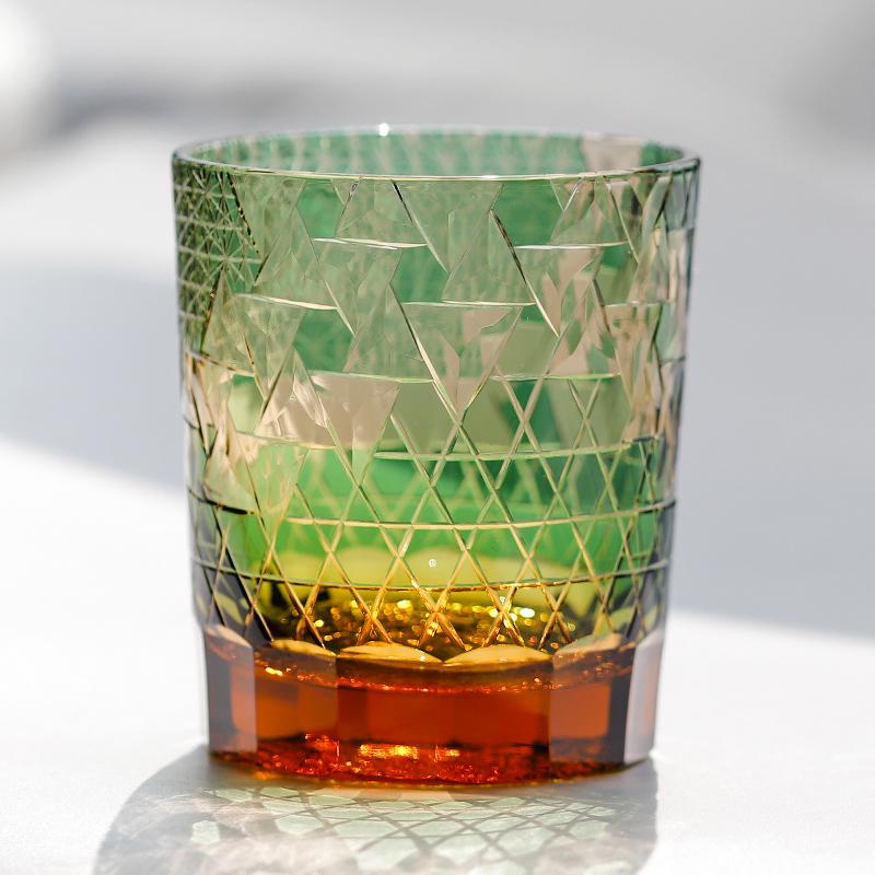 Стакан для напитков Edo Kiriko Old Fashioned Хрустальный стакан для виски для скотча бурбона Ручная резка Дизайн Коктейльный стакан С подарочной коробкой 1 шт.