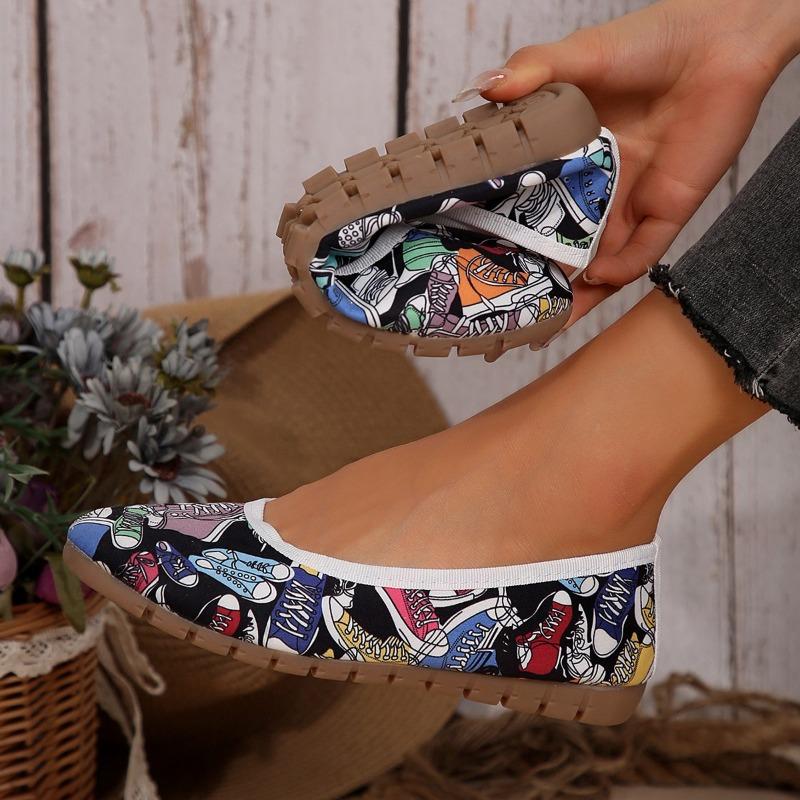 Мода 2024 года. Уличные туфли на плоской подошве с ручной росписью. Осенние новые модные повседневные туфли в китайском стиле с принтом. Модные универсальные лоферы.