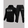 Повседневный Худи и Спортивные Штаны с Буквой ICON - Осенне-Зимний Комплект - Европейский Размер