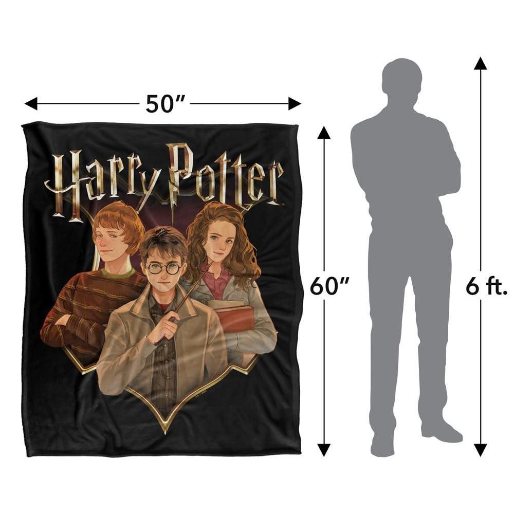 Harry Potter Harry, Ron And Hermione Drawn Blanket