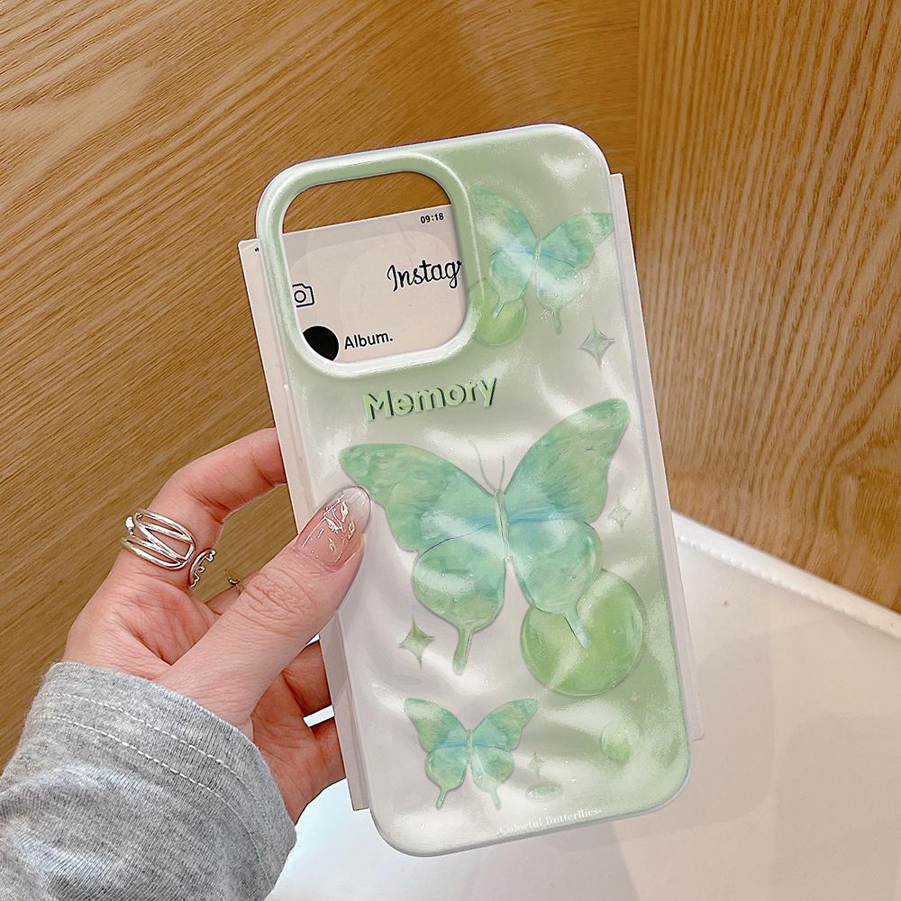 Fashion Dyeing Butterfly Phone Case For IPhone 17 16 15 14 13 12 11 Pro MAX 16 15 14 Plus Shockproof Bumpper Cover Case Funda