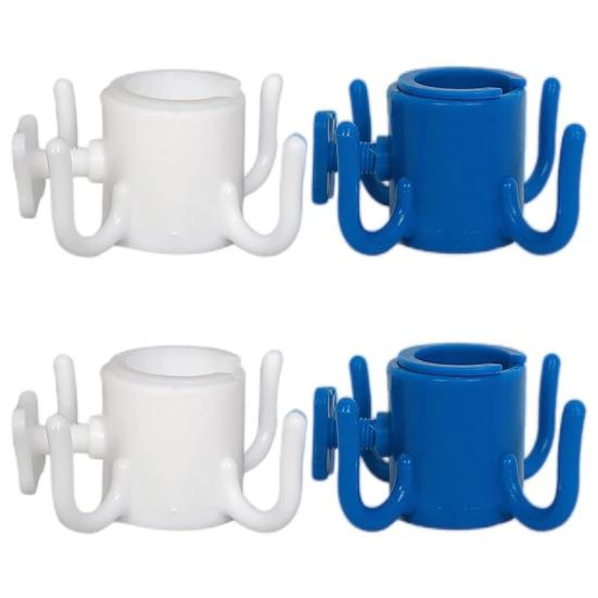 5Pcs Adjustable Beach Umbrella Hook 4-prongs Plastic Hanger for Towels Hats Sunglasses Bags Compact Beach Gear Organizer Hook for Poolside Camping