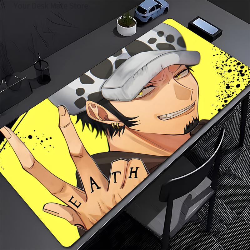 ONE PIECE Трафальгар Д Вотер Лоу Коврик для мыши Большой резиновый коврик для клавиатуры и мыши Нескользящий коврик для мыши для геймеров Подставка для чашки Компьютерный Аниме Коврик для мыши