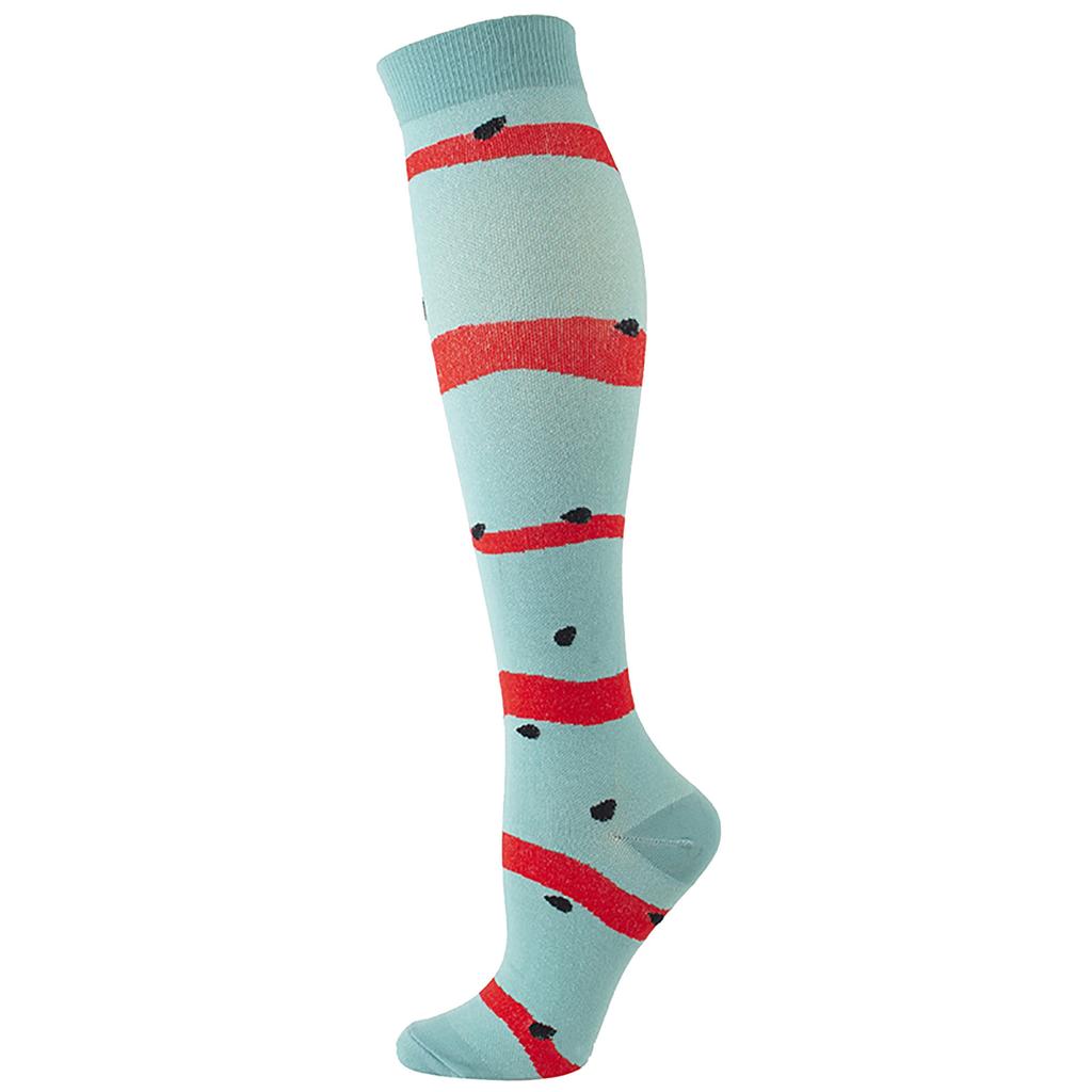 Women's Absorb Sweat Print Nylon Long Tube Compression Outdoor Sports Socks