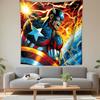 Heroic Warrior Amid Lightning Storm Patterned Tapestry Decorative Wall Hanging, Home Bedroom Living Room Decor